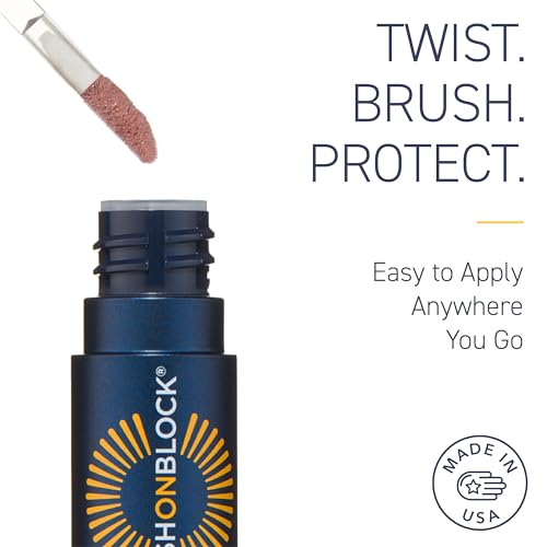 Brush On Block Sun Shine Protective Lip Oil SPF 30, Mineral Protection from UVA/UVB & Blue Light, Hydrating, Cruelty-Free, Gluten-Free, & Vegan, Fig