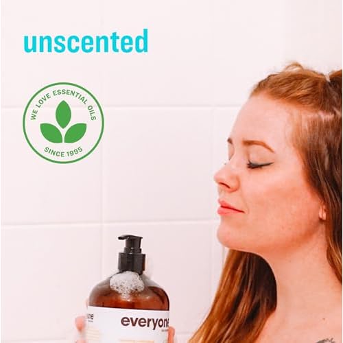 Everyone 3-in-1 Soap, Body Wash, Bubble Bath, Shampoo, 32 Ounce (Pack of 2), Unscented, made for Men and Women