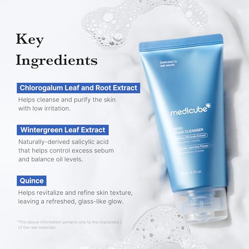 medicube Zero Foam Cleanser and Pore Brush Set | Deep Pore Cleansing for Fresh, Clear, and Smooth Skin