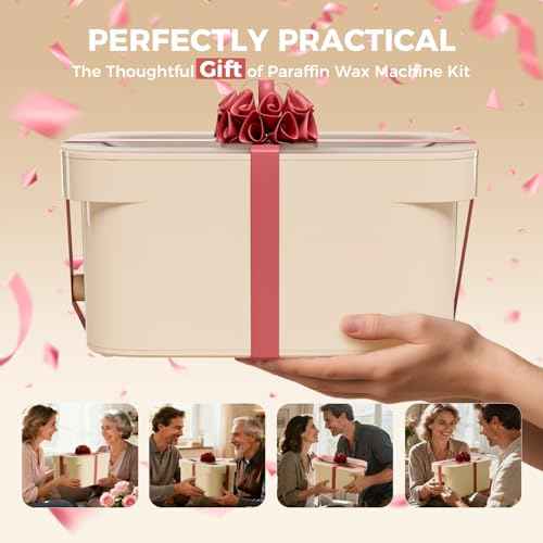 7000ml Paraffin Wax Machine for Hand and Feet, Hand Wax Paraffin Machine Bath with 4.4 lbs Scent-Free Paraffin Wax Refills for Hands, Feet, Elbows & Body to Relieve Stiff Muscles & Joints