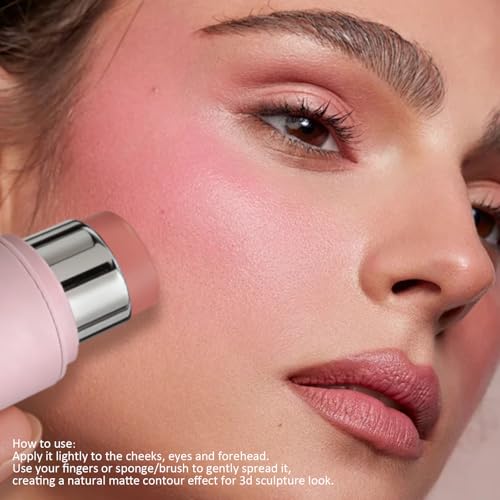Pink Cream Blush Stick - Mousse Formula, Buildable Matte