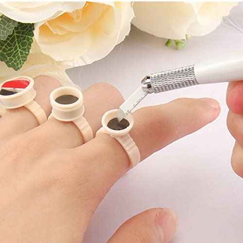Soft Silicone Tattoo Pigment Rings Cup, Hipifans 100Pcs/Set Disposable Tattoo Ink Cups, Permanent Makeup Glue Holder for Lip, Nail Art, Eyebrow, Eyelash Microblading Supplies