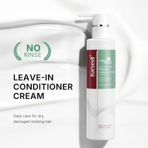 Karseell Leave-In Conditioner for Dry, Damaged Hair - Organic Protein Cream Treatment