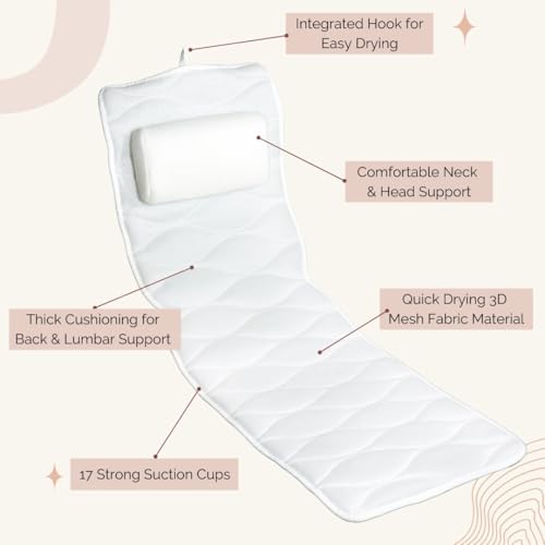 Our Full Body Bath Pillow - Ideal Bathtub Accessory for Relaxing Bath Gifts for Women