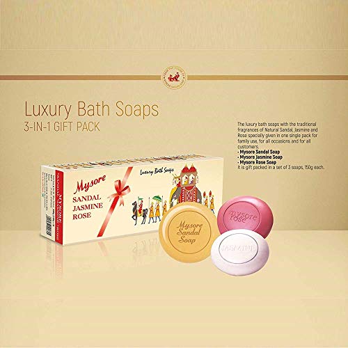 Mysore Sandal, Jasmine and Rose Bath Soaps 5.3oz Each