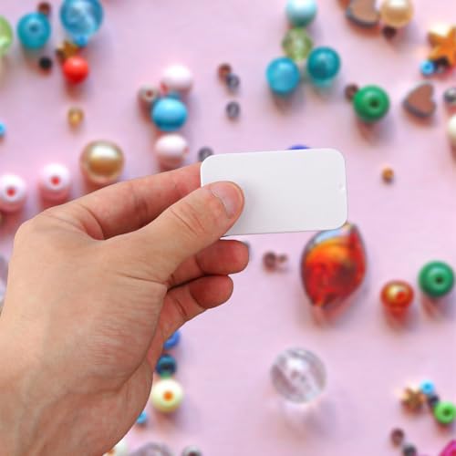 70 Pack White Slide Top Tin Containers, Mini Metal Tin Box with Slide Lid, Empty Lip Balm Containers for DIY Projects, Pills, Candies, Jewelry (2.36 x 1.34 x 0.43 Inch)