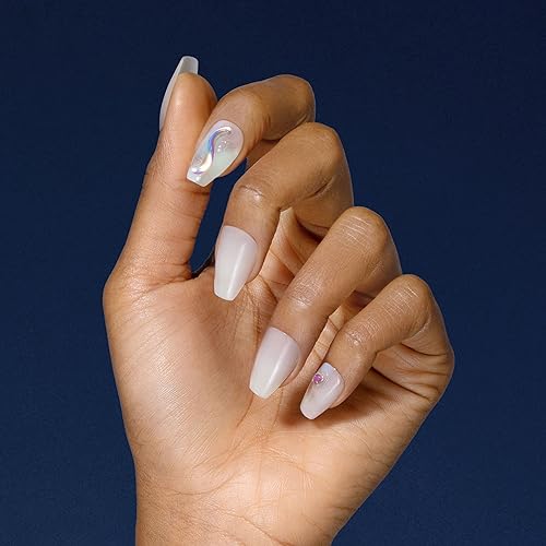 KISS Gel Fantasy Allure Ready-To-Wear Fake Nails ? Medium, Coffin Shaped - Band of Color, Salon Quality, Smudge Proof, Waterproof, Durable, Wearable, Flexible, Chip Proof, Gorgeous & Shiny | 28 Count