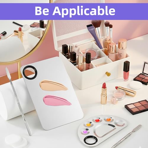 Makeup Mixing Palette Set with Brush - 8pc Stainless Steel