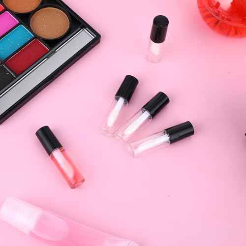 100 Pcs Mini Lip Gloss Tubes, Refillable Lip Balm Bottle Transparent Empty Containers Travel Personal Cosmetic Inserts Cosmetic Tools Mini Lipstick Containers for Women DIY Makeup