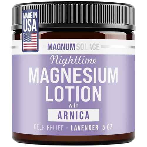 Magnum Solace Nighttime Magnesium Lotion with Arnica ? Soothing Relief & Relaxation, Highly Concentrated Magnesium for Muscles & Joints ? Apply to Legs or Feet Before Bed ? Skin-Friendly