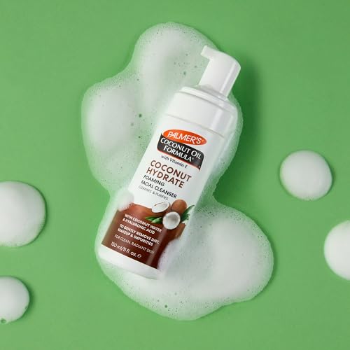 Palmer's Coconut Oil Formula Coconut Hydrate Foaming Facial Cleanser, 5 Fl Oz, Face Wash with coconut water, Hyaluronic Acid & Vitamin E, Gentle Cleansing, Purifying & Moisturizing Skin Care