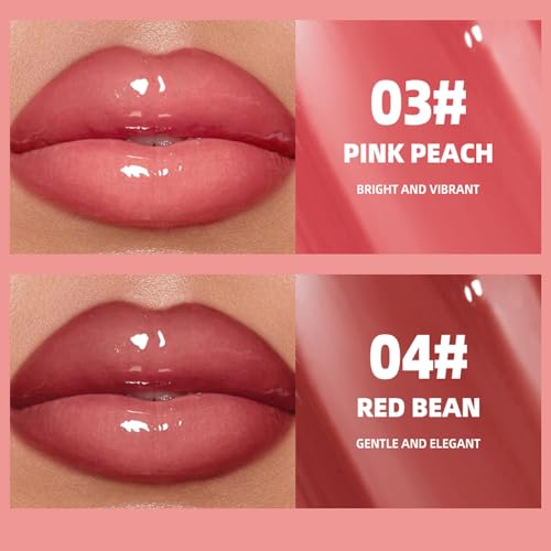 4-Color Tinted Lip Gloss Set - Hydrating Plumper