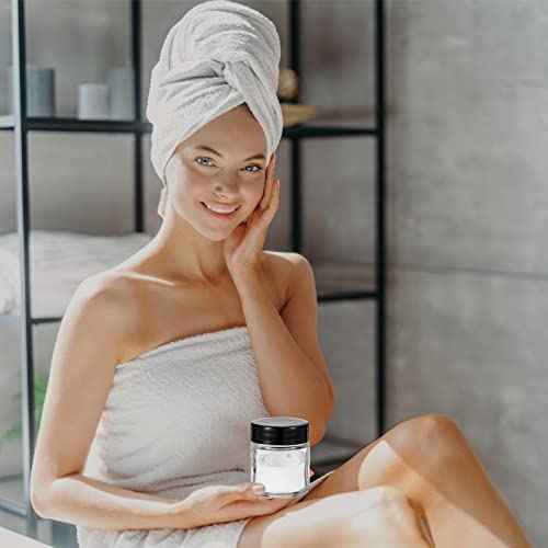 Aoriher 60 Pieces Glass Jars with Lids Clear Small Mason Empty Round Spice Wide Mouth Canning Storage Refillable Cosmetic Containers for Lotions Cream Powders (1 oz) clear and black HS-Aoriher-23870