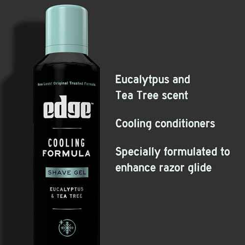 Edge Shave Gel for Men, Cooling Eucalyptus & Tea Tree, 7oz (3 Pack) - Shaving Gel For Men That Moisturizes, Protects and Soothes To Help Reduce Skin Irritation (Packaging May Vary)