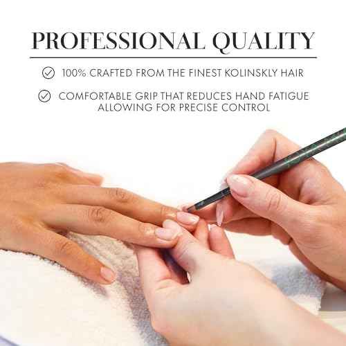 Kolinsky brush set 100% Pure Kolinsky Acrylic Nail Brush by Joya Mia Nail Art set brush Polish Brush Nail Tool (SET, Black)