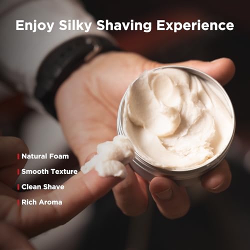 Hawkins & Brimble - Shaving Cream for Men, 100g - Luxurious Shaving Cream for Sensitive Skin and Nourishing - Smooth Finish Shave for Men without Animal Testing - Signature Elemi & Ginseng Fragrance