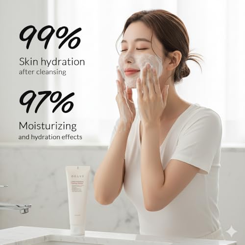 OHAVE Mild & Purifying Foaming Cleanser Gentle Vegan Face Wash,korean skin care, beauty, Hydrating & Soothing,makeup remover