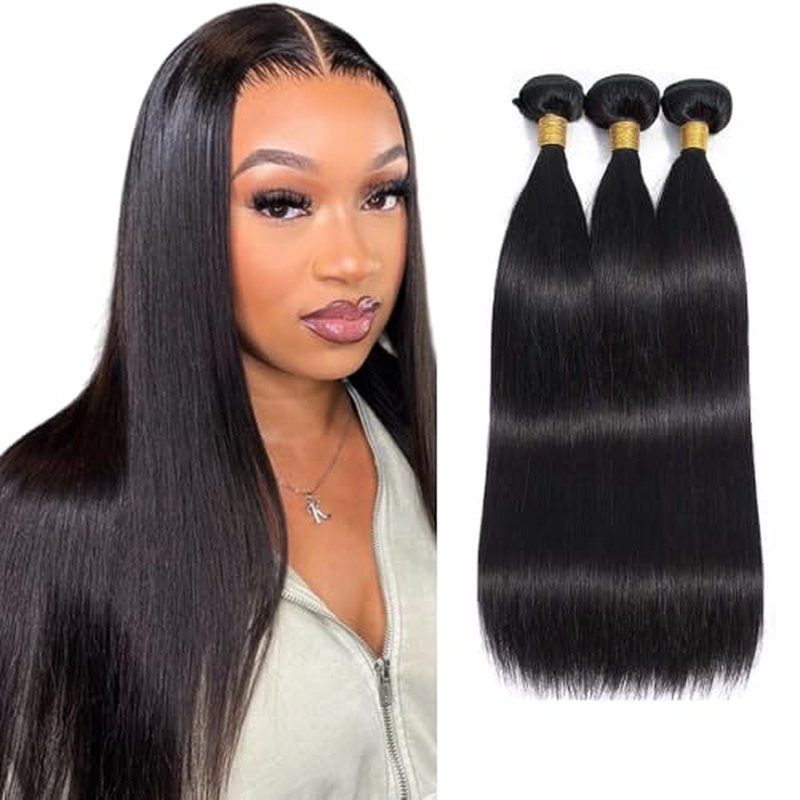Brazilian Straight Human Hair Bundles 24" 26" 28" - 150g