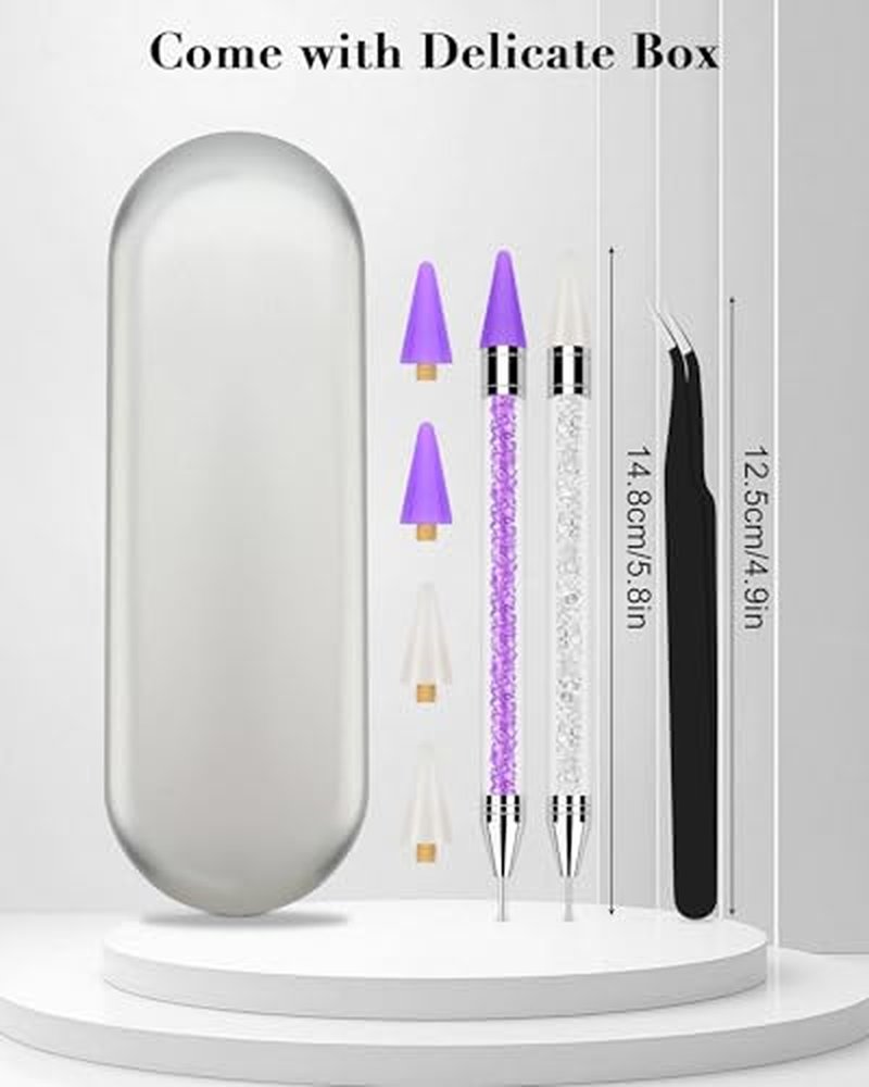 Rhinestone Picker Tool Set with 2 Dual-Ended Pens & Tweezers