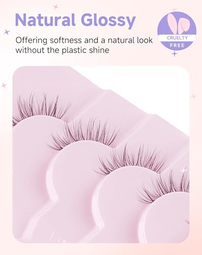 Easeful Half Lashes Natural Corner Wispy 3/4 Clear Band