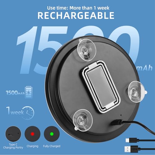Suupvaor 40X Magnifying Travel Makeup Mirror with LED Lights, Black - Rechargeable & Suction Stand