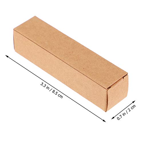 Kraft Paper Lipstick Boxes - 50 Pack, 3.3x0.8x0.8 Inch