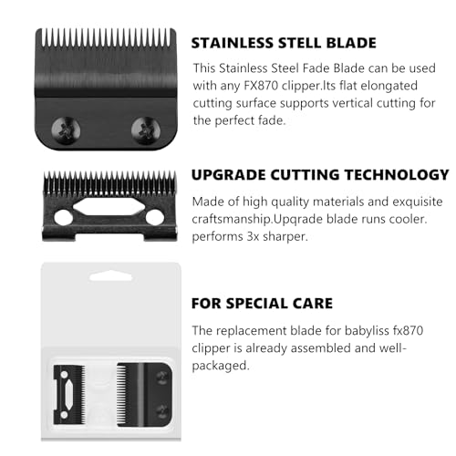 Replacement DLC Blade Compatible with BaBylissPRO FX870 Series and FX825 Outlining Hair LoPROFX Trimmers FX880, Black
