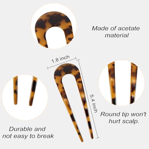 Canitor Large Tortoise Shell Hair Pin for Thick Hair - 5.4 Inch