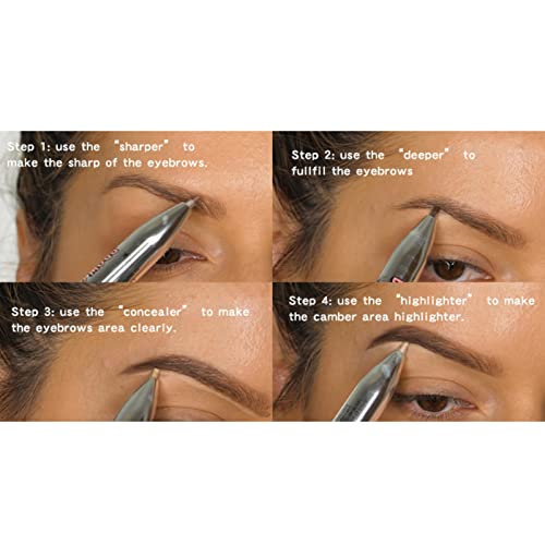 4-in-1 Eyebrow Pencil Pen - Brow Shaping & Highlight Tool