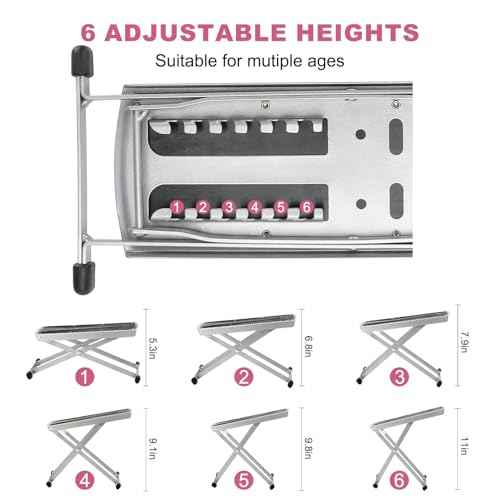 Pedicure Foot Rest, Adjustable Foot Stand with Non-Slip, Toe Separator - Easy at Home, No More Bending or Stretching, Beauty Pedicure Kit (Black)