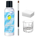 Poly Gel Slip Solution Set - 4oz Liquid with Dual Spatula Brush & Glass Cup