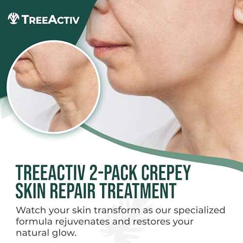 TreeActiv Crepey Skin Repair Treatment, 2-Pack, Firming Cream For Face and Neck, Skin Firming and Tightening Lotion with Hyaluronic Acid, Crepey Skin Treatment to Moisturize Dry Crepe Skin, 1000+ Uses