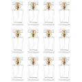Glass Perfume Bottle Empty Refillable 8Pack Clear Travel Perfume Spray Atomizer Bottle 30ml Perfume Fine Mist Spray Perfume Bottle Atomizer Container with Sprayer Applicator (Clear Square 30ml 24PCS)