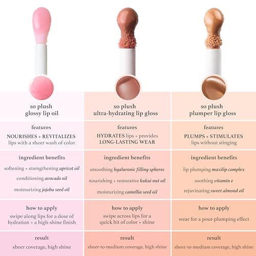 Julep So Plush Glossy Lip Oil Soft Mauve - Hydrating Lip Tint & Gloss