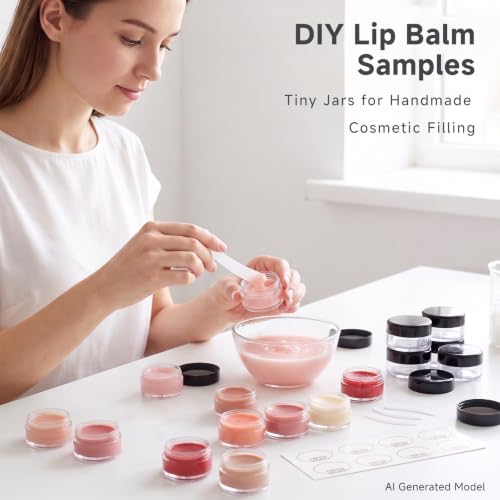 ZEJIA 3g Sample Jars with Black Lids, 50 Count – Plastic Cosmetic Containers