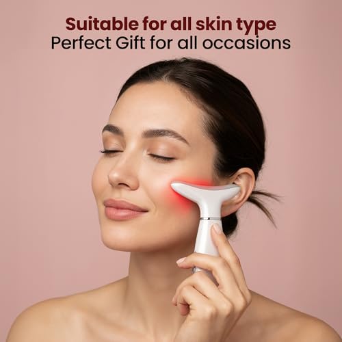 KLY Beauty 7-in-1 Beauty Facial Massager for Face and Neck ? Thermal & Vibrating Facial Tool for Wrinkle Reduction, Skin Firming, Skin Lifting and Skin toning| With Retinol Collagen Creme