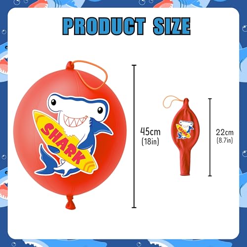 Shark Party Favors Kit - 24 Punch Balloons & 48 Tattoos