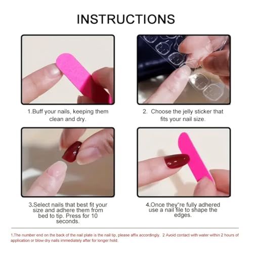 24pc Short Oval Press On Nails Kit with Adhesive Tabs