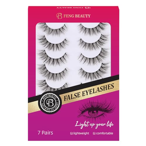 FENG BEAUTY Cat Eye N001 False Eyelashes 7-Pair Natural Wispy Fake Lashes