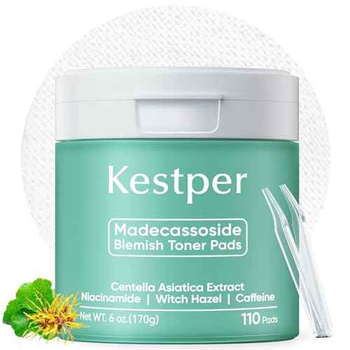 Madecassoside Toner Pads|Soothe Redness,Strengthen Barrier & Refine Pores with Centella Asiatica,Caffeine + Niacinamide | 110 Pads for All Skin Types
