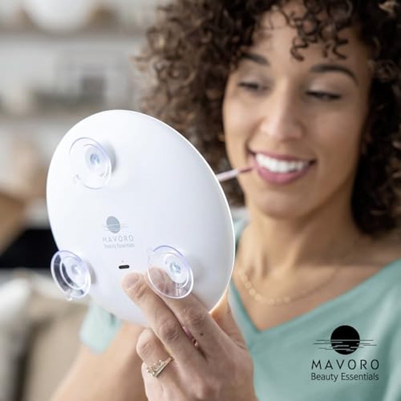 Mavoro 10X LED Magnifying Makeup Mirror with 3 Suction Cups