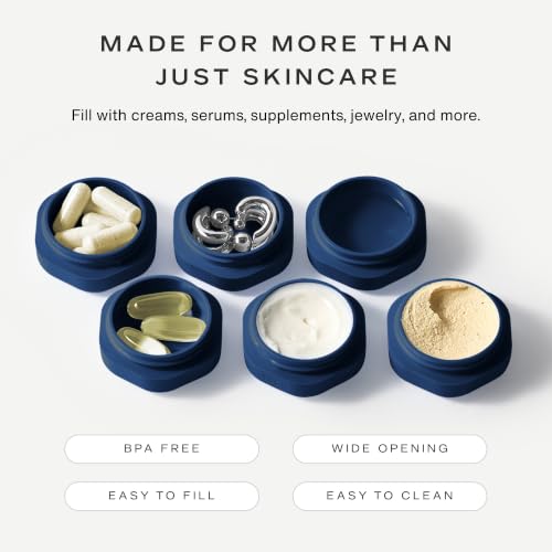 Cadence Capsules Travel Skincare Set - 3 Magnetic Containers, TSA Approved