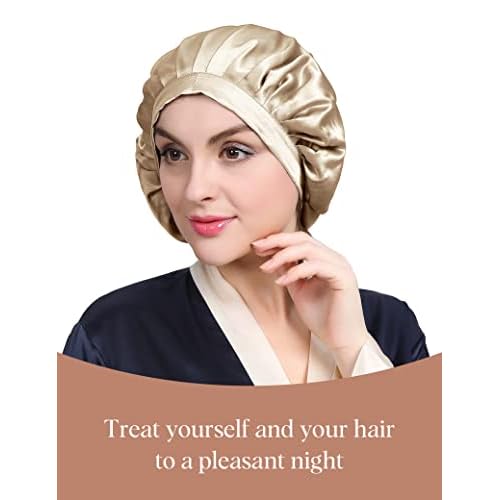 LILYSILK 100% 22MM Silk Hair Scrunchies for Sleeping & Hair Care, 100% Silk Bonnet for Daily Using or Sleeping