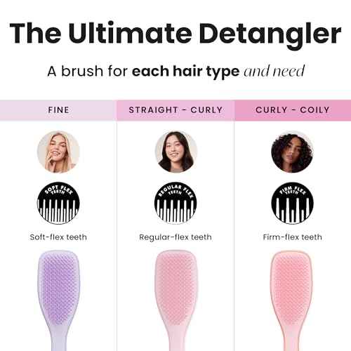 Tangle Teezer | The Fine & Fragile Wet Detangler Hairbrush | Soft Flex Teeth for Less Breakage | Ideal for Thinning Hair, Color-Treated & Sensitive Scalps | Comfort Handle | Hypnotic Heather