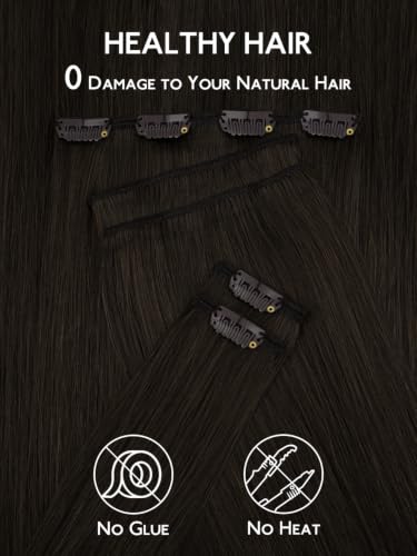 Dark Brown 18 Inch Remy Human Hair Clip-In Extensions 120g - Wennalife #2
