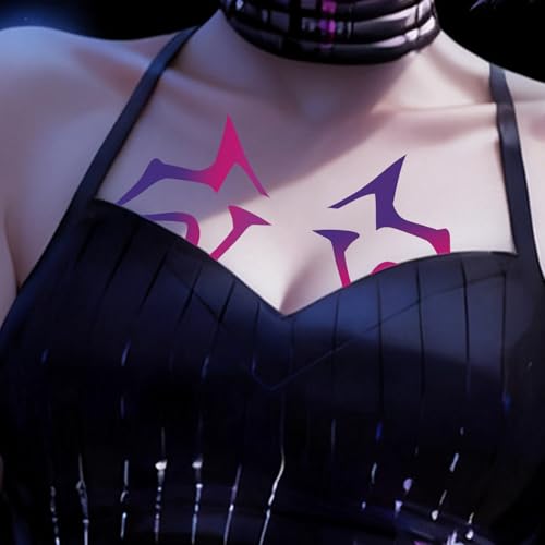 Rumi Cosplay Tattoos 8-Sheet Set Pink Purple Gradient Waterproof