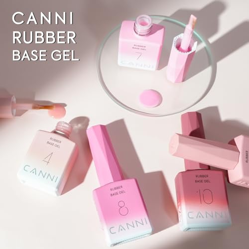 CANNI Milky Pink Gel Nail Polish Set with Rubber Base - 6pcs, 9ml, Long-Lasting Salon Quality