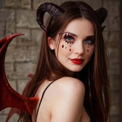 Halloween Temporary Face Tattoo Stickers - 10 Sheets