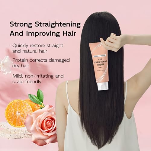 Protein Hair Straightening Cream - Frizz Control & Repair 3.38oz