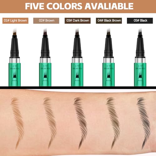 Microblading Eyebrow Pen - Waterproof 4-Tip Brow Makeup Pencil